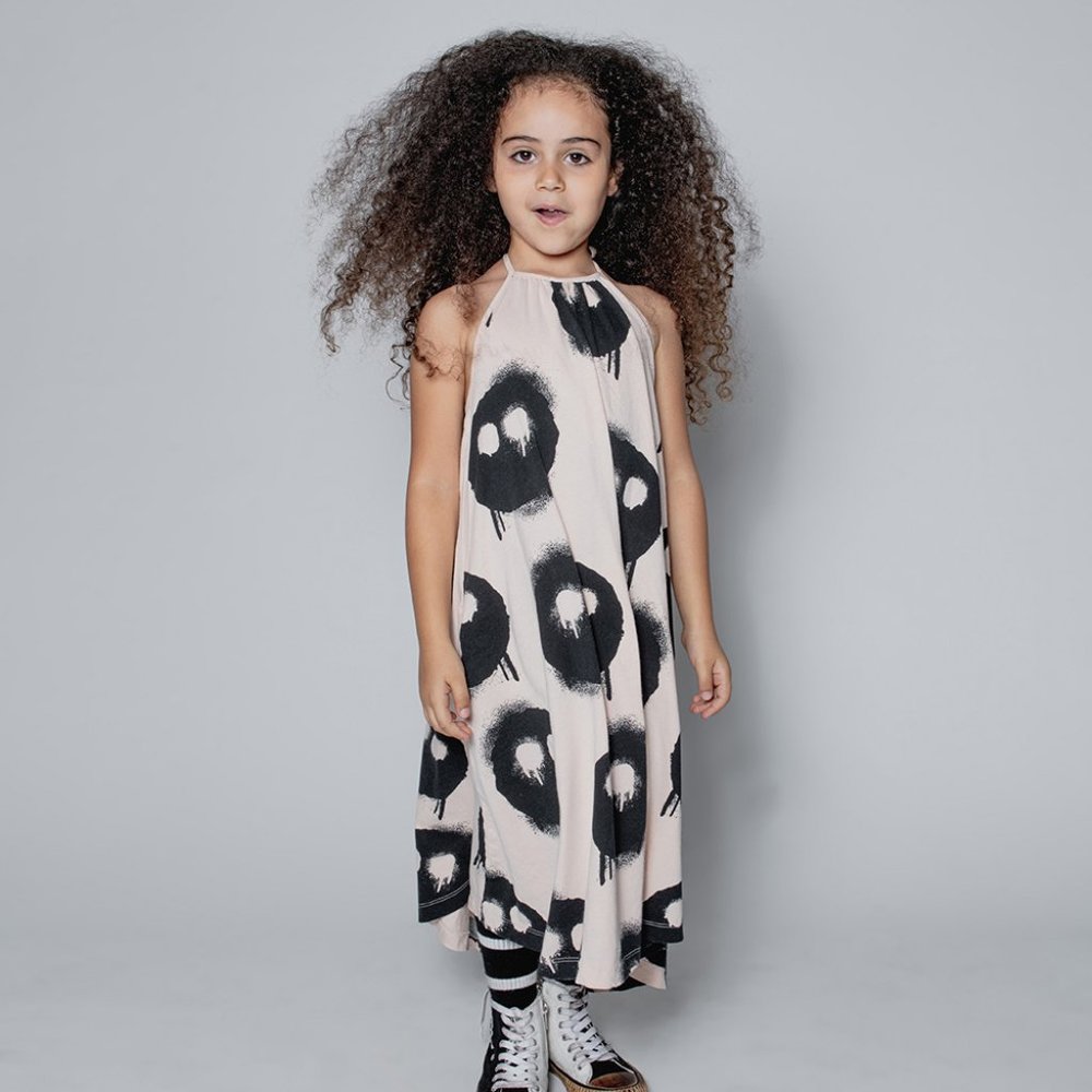 NUNUNU Melting Masks Collar Dress